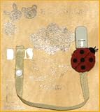 綿ニット製ベビー服おしゃぶりホルダー てんとう虫さんシリーズ 生なり1色 おしゃぶりホルダー