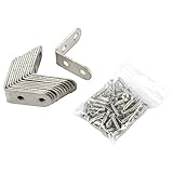 L右角度のコーナーブラケット – 12パックステンレススチールメタル90度コーナーブレースネジで家具のハードウェアの供給、サポートジョイントファスナー、シェルフ、ドアアクセサリー、40 mm