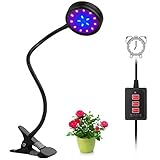 植物育成ライト、2018最新モデルのタイミング機能植物ｌｅｄ、植物ライト、USB ダブルチュープ、360°角度及び高さ調整可能、クリップ式、タッチスイッチの強度変換・自由に調整可、ガーデン温室、オフィ
