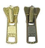 YKK NO4 ビスロンスライダー ２個セット DA ゴールド・AG 上止め付き