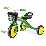 John Deere 高耐久三輪車 バスケット付き - John Deere-Ride-On 幼児用三輪車 - グリーン - 対象年齢2歳以上 Lサイズ