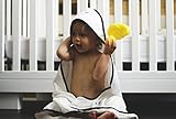 Little Remi Bamboo Hooded Towel & Washcloth Set (1 Towel & 3 Washcloths) - Animal Print (Black & Whi