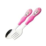Zak! Hello Kitty Baby Easy Grip Fork and Spoon Children's Flatware - Stainless Steel and Plastic [並行