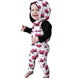 Fheaven (TM) クリアランス 新生児 赤ちゃん 男の子 女の子 ボディースーツ 服 ハートヒゲ フード付き ロンパース ジャンプスーツ 服 12-18 Months ホワイト