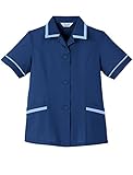 UNIWEAR(ユニウェア) レディース 半袖 スモック SL-310 紺 ゆったり 5L ( 19号 ) （ 日本製生地使用 ）