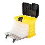 Stalwart 75-STO3182 Parts & Crafts Rack Style Tool Box with 4 Organizers, Yellow [並行輸入品]