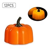 LEEGOAL パンプキンランプ ミニLEDランプ ナイトライト 電池式 ハロウィン クリスマスパーティー フェスティバルデコレーション用 12個パック