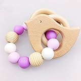 Mamimami Home おしゃぶり シリコーン ブレスレット 噛がため　木製 鳥 赤ちゃんのおもちゃ