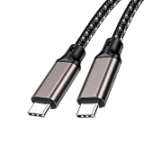 [SLEIJAOOE] USB Type C ケーブル 0.5m 240W 5A PD3.1 超急速充電 20Gbps 超高速データ転送 8K@60Hz 4K@240Hz 映像出力 E-Marker内蔵 断線防止 高耐久ナイロン編み スマートフォン/ラップトップ/タブレット 対応 多機能 USB-C ケーブル (ガン色)