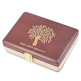 【Amazon.co.jp限定】乳歯ケース 木製 乳歯 ケース ボックス 箱名前と抜けた日シール付き 乾燥用綿付き うぶ毛を入れる  子供 