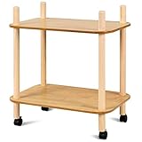 BestBuy サイドテーブル サイドワゴン キャスター付き ワゴン 木製 収納ワゴン キッチンワゴン キッチン収納 ミニテーブル ナイトテーブル ベッドサイドテーブル ソファサイドテーブル (ワゴン246)