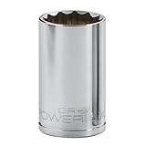 Powerbuilt 940175 1/2 Dr. 12 Pt. Metric Deep Well Socket, 32mm by Powerbuilt
