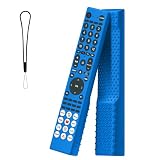 KONXISA リモコンカバー 対応 ハイセンス Hisense リモコン 40A4N / 50E60N / 43E60N / 55E60N / 65E60N / 40E4N / 24A4N / 32A4N / 32E4N / 65E7N / 75E60N 用 シリコンカバー 滑り止め加工 洗える 防塵 防汚 耐衝撃 付属ストラップ 背面ドットデザイン おしゃれ リモコン保護ケース (ブルー)