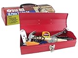 16-Piece Light-Duty Office Tool Kit in 16 Metal Box, Red (並行輸入品)