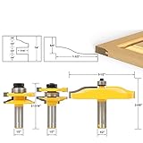 Jiayuane 1/2ハンドル3本のフライス盤カッタールータービット手工具木工カッターキャビネットドアパネル
