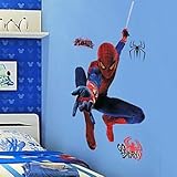 Spiderman Wall Sticker 45" x 25.5" Large PVC Spider Man Theme Kids Room Wall Decal Cling [並行輸入品]