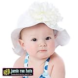 jamie rae hats(ジェイミーレイハット)　サンハット　ＺＩＰ袋入り (Lサイズ・内寸約51cm, ホワイトｘホワイトピオニー)