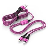 iPhone 充電ケーブル 1.2m 2in1 充電ケーブル 2.4A&3A 急速充電 USB-A to USB-C & Lightning ライトニング Type-c アイフォン usb 充電コード 高耐久ナイロン編み 2台同時充電対応 iPhone 16/15/14/13/ Pad/USB-C 機器対応 レッド