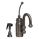 Whitehaus Baby Horizon single handle entertainment/prep faucet with curved extended stick handle, cu