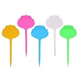 CCINEE　かわいい　カラフル　花柄付き　園芸用ラベル　植物ラベル　　植物タグ　5色　50枚セット