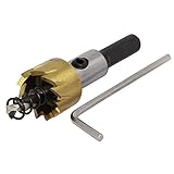 uxcell　ホールソー　ツイストドリルホールソー　シルバートーン　ブラック　ゴールドトーン　HSS　19mm　三角シャンク