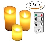 unclejoeゆらゆらLEDキャンドルライト 癒しの雰囲気パーティーキャンドル 3点セット 専用リモート [並行輸入品]