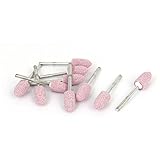 uxcell　研削軸付砥石　研削ビット　木材研磨　ピンク、シルバートーン　ピンクヘッド　回転工具用　セラミック材料