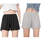 [HIEI] ペチパンツ インナーパンツレデイース  ショートパンツ ペチコート 下着 レデイースパッツ タップパンツ ペチパン ルームウェア ボトムス 部屋着 下着透け対策 透け防止 透けない 2枚セット 【商標 第2020-65710号】