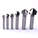 Atoplee 6pcs 90 Degree 3 Flute HSS4241 Chamfer Chamfering Bit Set Countersink Bit [並行輸入品]