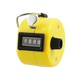 uxcell 数取器 手持型　４桁　ハンドホールタリーカ　ウンター　4ディジット統計　プラスチック　イエロー