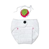 (ビグッド)Bigood ベビー ニット帽子服 着ぐるみ ニット素材制コスチューム 寝相アート 新生児 赤ちゃん 出産祝い可愛い花デザイン ホワイト 【並行輸入品】