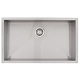 26" Phoenix PH-0763 Undermount 16 Gauge Stainless Steel Square Kitchen Sink with Zero Radius Corners
