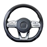 ZATOOTO ハンドルカバー 軽自動車用 sサイズ Ｄ型 握り感 滑り止め カーボン おしゃれ ステアリングカバー 3Dグリップ 手触りよし アクセサリー 車用内装パーツ ブルー LY117-L