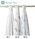 aden + anais (エイデンアンドアネイ) おくるみ バンブー バラ売り 1枚 出産祝い SILKY SOFT 【並行輸入品】 Sleepy time M-3