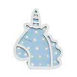 ユニコーンライトユニコーンパーティー用品電池式ユニコーンLED夜間ライトユニコーンランプユニコーン壁のテーブルデコレーション、装飾用、子供用部屋、リビングルーム、ベッドルーム、クリスマス(ブルーとホワ