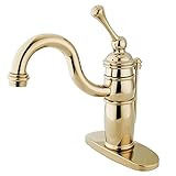 Kingston Brass KB1402BL Victorian Mono Block Lavatory Faucet, 6-Inch, Polished Brass [並行輸入品]