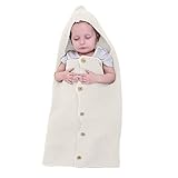 oenbopo ベビー用寝袋 赤ちゃん用おくるみ　ニット製　ボタン付き　肌触りいい　出産祝い　記念撮影　ギフト　にも大人気 (ベージュ)