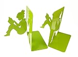 3d paper-cut Little Girl Is ReadingパターンブックエンドメタルBook Ends装飾for Kids Teenagers教師学生大人スタディホームオフィス学校ライブラ