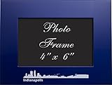 Indianapolis, Indiana-4x6 Brushed Metal Picture Frame-Blue by LXG, Inc.