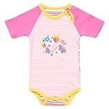 デンマークの子供服ブランドＦＩＸＯＮＩ カラフルボーダー 半袖 ピンク ボディスーツ 綿１００％ 86ｃｍ