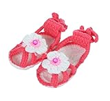 (ビグッド)Bigood ベビーサンダル ソックス 赤ちゃん用 新生児 ベビー用品 超可愛い 室内用ベビーシューズ ニットサンダル ローズ色花柄