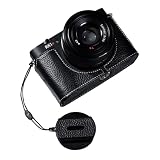 TP Original SONY RX1R3 RX1RM3 Mark III M3 専用 オープナブルタイプ ハンドメイド本革 ボディケース 互換 電池交換便利 底面開閉 ハンドメイド本革ハーフカメラケースバッグカバー (ブラック+ホワイト)