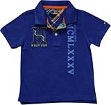Tommy Hilfiger(トミーヒルフィガー) Hデザイン鹿の子ポロシャツ(Blue) 6-9m(6-9ヶ月) [並行輸入品]