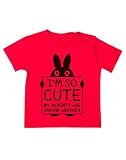 キュートボーイに弟か妹ができた　キュートガールに弟か妹ができた贈り物　かわいい弟か妹が誕生プレゼント　かわいいシャツギフト 幼児キッズT‐シャツ 85 赤
