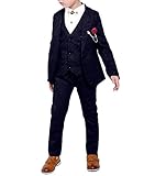 Plus Nao(プラスナオ) 子供用 セレモニースーツ フォーマルスーツ 4点セット ジャケット パンツ ベスト シャツ 入園式 入学式 卒園式 卒業 ネイビー 130