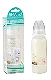 BABITO Baby Feeding Bottle With Silicone Nipple Cabana Dulce 240 Ml / 8 Oz. White [並行輸入品]