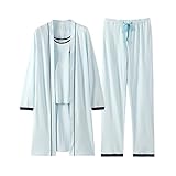 ALUP- 秋 - ハーネスパジャマコットンベストワイドレッグパンツホームサービスJapanese nightgown three suit ( 色 : As shown , サイズ さいず : L 