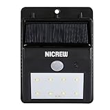 「UPSLON」 8LEDセンサーライト 人感センサー付 ソーラーライト 省エネ 夜間自動点灯 屋外照明 軒先 庭先 玄関 防水 IP64