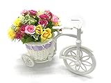 造花 かわいい カゴ 自転車タイプ 【猿express】 (バラカラフル)