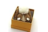 Gegefur Novelty mink Fur rabbit Charm Key Chain for Car Key Ring or Bag with Kobwa's Keyring (brown+